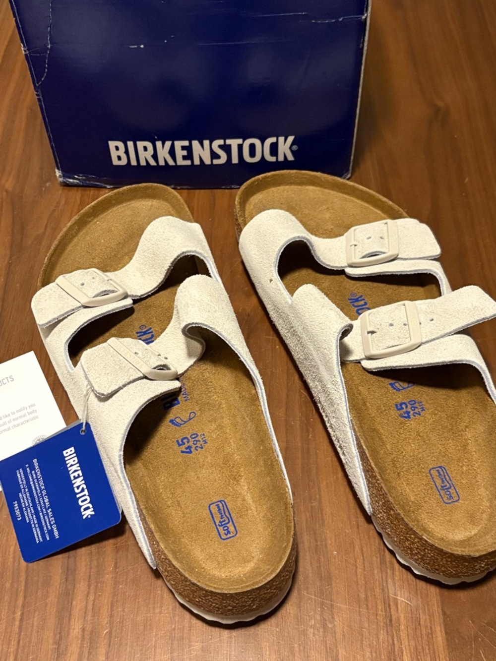 Birkenstock Men's Arizona Sandal in Off-White Suede